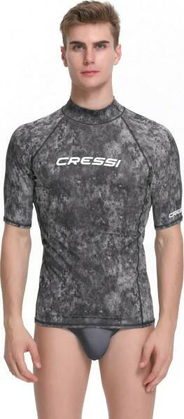 Футболка из лайкры с коротким рукавом RASH GUARD муж. Камуфляж черно-серый Cressi