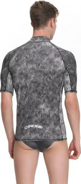 Футболка из лайкры с коротким рукавом RASH GUARD муж. Камуфляж черно-серый Cressi